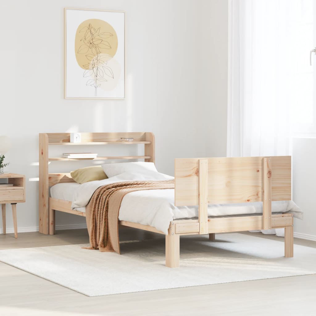 Bed Frame with Headboard without Mattress 90x190 cm Single